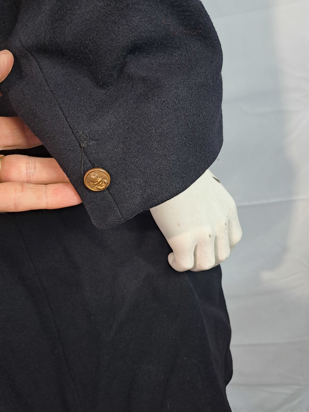 Genuine Surplus Vintage 1943 British Royal Navy Wool Greatcoat 34-36" (1319)