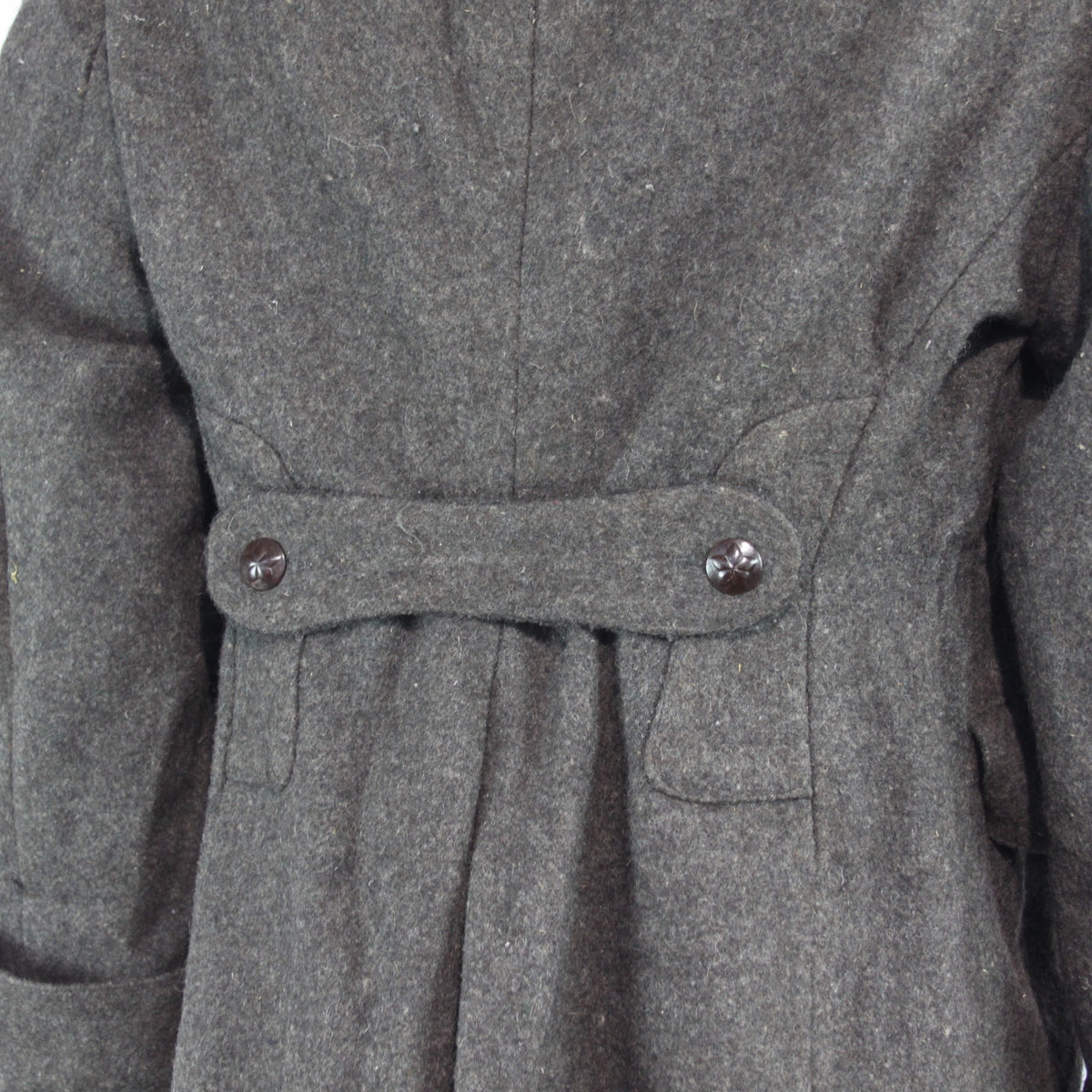 1970's Bulgarian Army Wool Greatcoat Genuine Surplus Grey Repaired 36-38"(3663)
