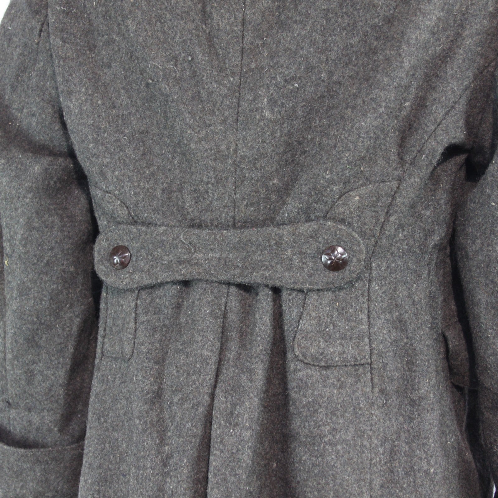 1970's Bulgarian Army Wool Greatcoat Genuine Surplus Grey Repaired 36-38"(3663)