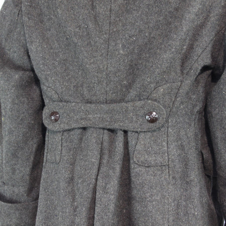 1970's Bulgarian Army Wool Greatcoat Genuine Surplus Grey Repaired 36-38"(3663)
