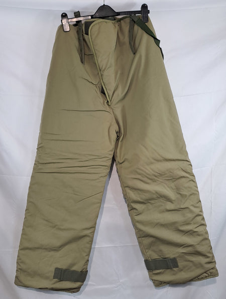 Genuine Surplus French Army Fur Lined Winter trousers Thermal Olive Green (2780)