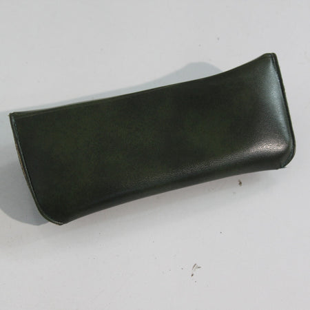 1970's Vintage Green Faux Leather Sunglasses Spectacle Case Military Issue (3988