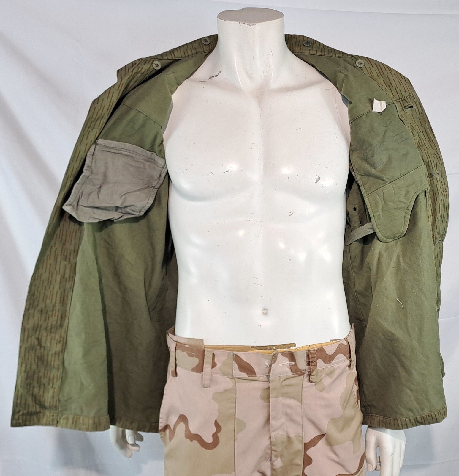 Genuine Surplus East German Strichtarn Raindrop Camo Jacket Canvas Vintage (3073