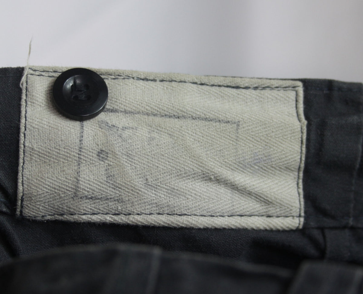 Genuine Surplus French / Belgian Vintage Canvas Trousers Stiff Navy 44" (1534)