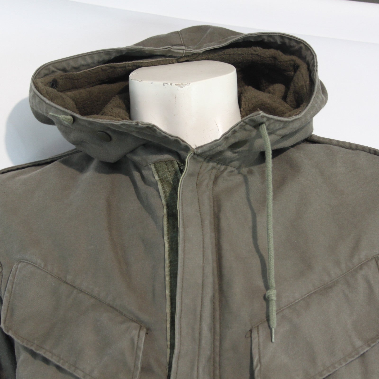 Genuine Surplus Dutch Army Parka Olive Faux Fur Lined Canvas Military (3742)