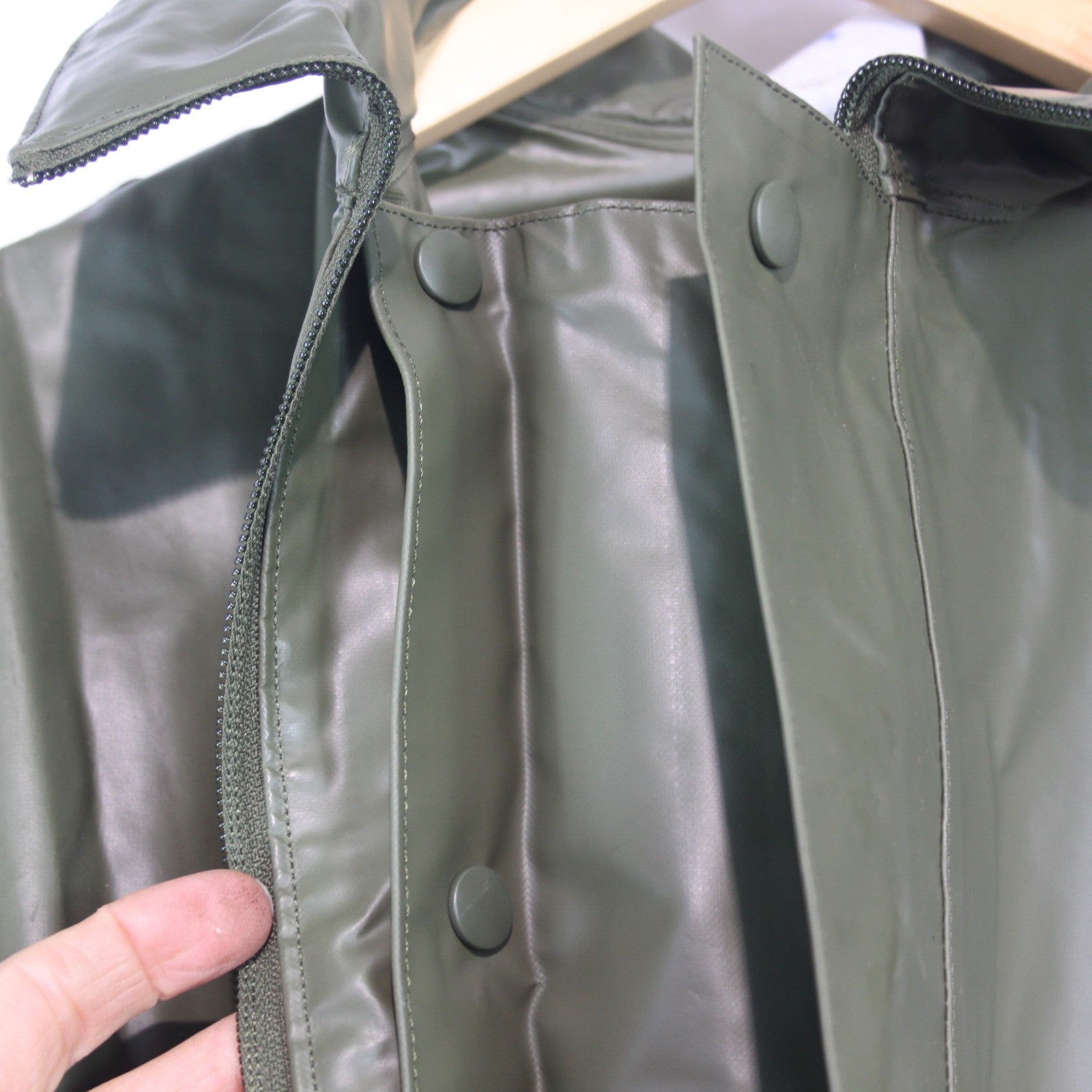 Waterproof Jacket Trouser Set PVC Coated Olive French Army Genuine Surplus(3952)