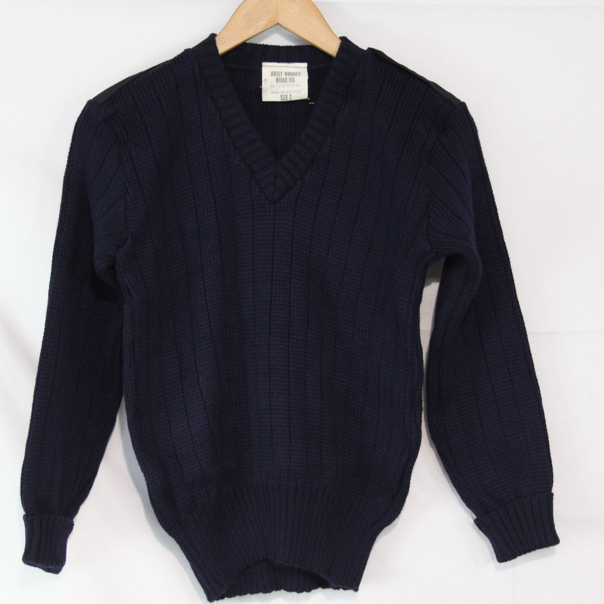 Womens Army Wool Jumper British Military Genuine Surplus Navy Rib Size 14 (3549)