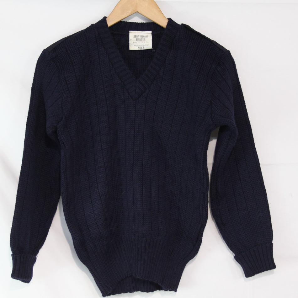 Womens Army Wool Jumper British Military Genuine Surplus Navy Rib Size 14 (3549)