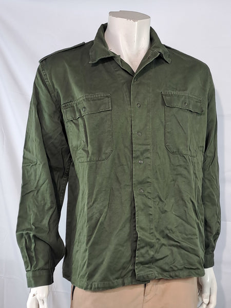 Genuine Surplus Belgian Army Press Stud Fasten Shirt Olive Green 38" (3413)