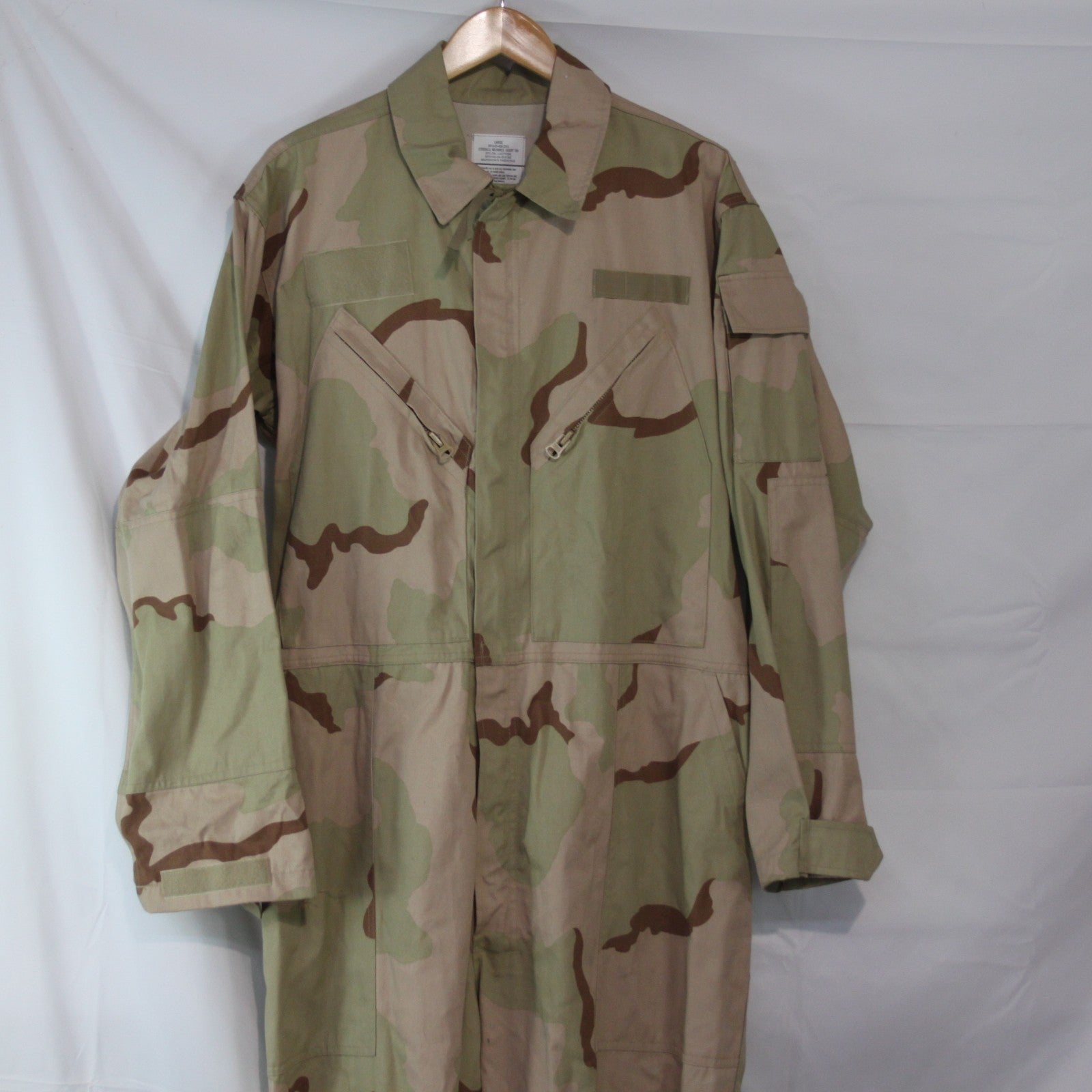 Rare US Army Tricolor Desert Camo Coverall Genuine Surplus Large 41-45" (3516)