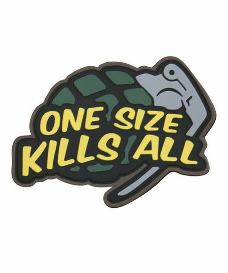 One Size Kills All motto  Rubber Morale Patch tactical hook 3D Army Airsoft