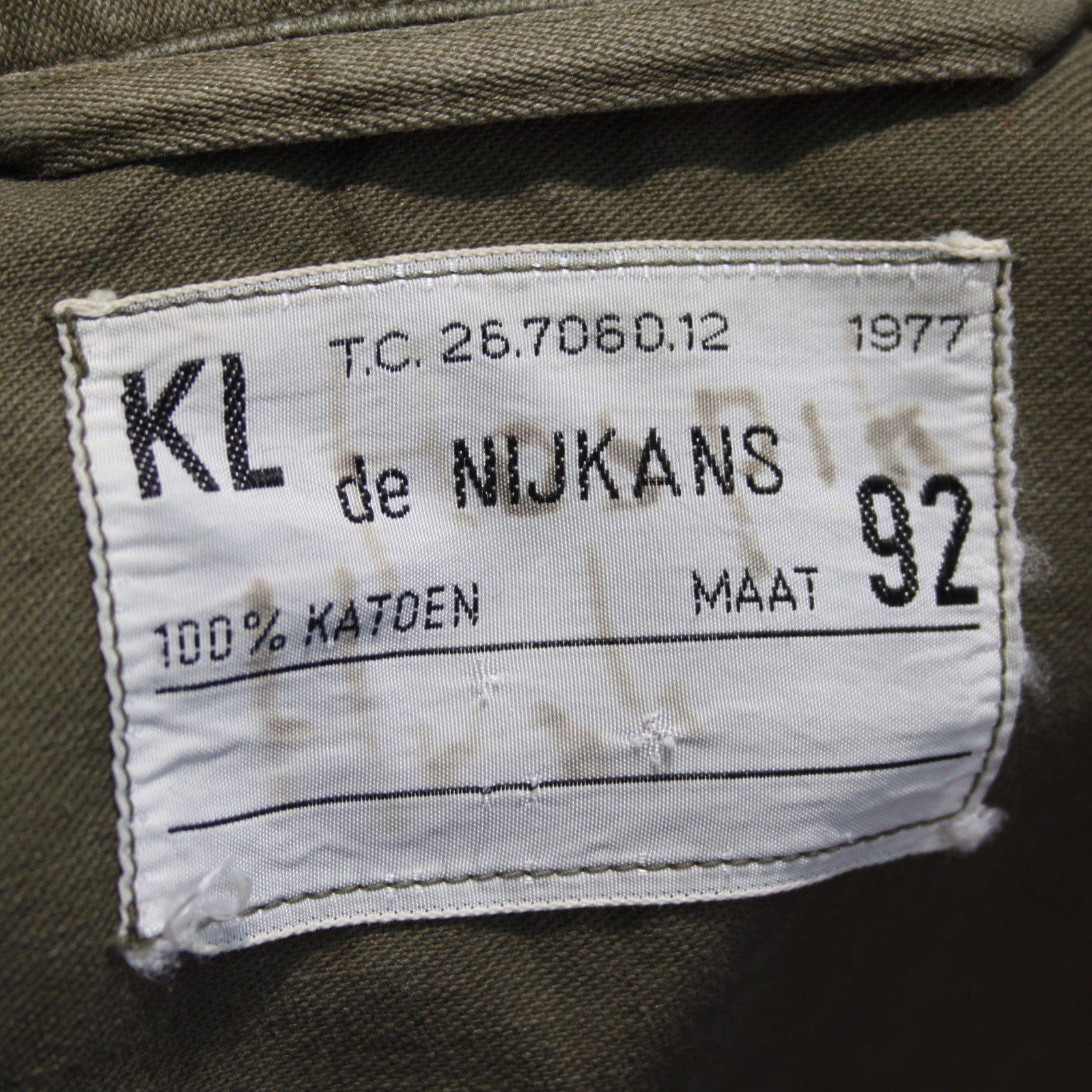 1970's Dated Dutch Army Heavyweight Shirt Genuine Surplus 36" Chest  (4074)