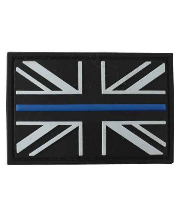 KT Thin Blue Line Police Law Rescue  PVC Rubber Morale Patch tactical hook 3D