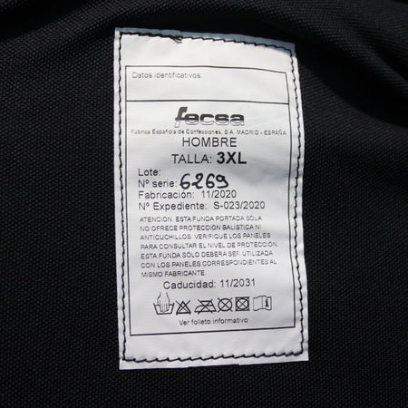 Spanish Military Civilian Body Armour Cover with Kevlar 3XL Genuine (3981B)