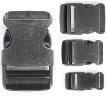 Rounded Side Release Buckles Black Plastic Clips Rucksacks Replacement All Sizes