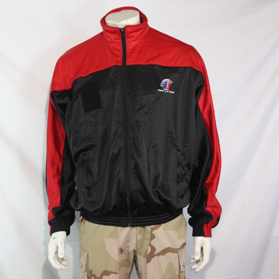 French Army Tracksuit Jacket Top Genuine Surplus Black Red  (3900)