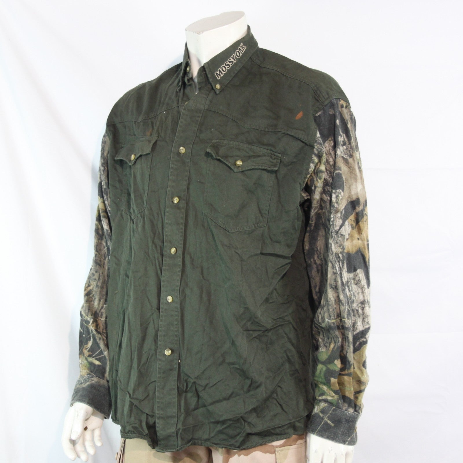Mossy Oak Brushed Cotton Hunting Camouflage Shirt camo L 42-44" Chest (3606)