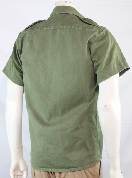 Genuine Surplus Vintage Army Cotton Working Shirt Olive Green Short Sleeve (1996