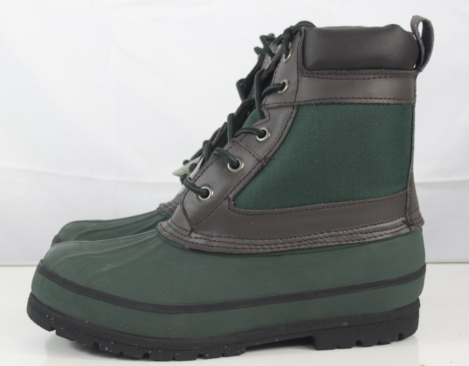 Highlander Morton Rubber & Canvas Warm Fleece Lined Ankle Boots Green Gardening