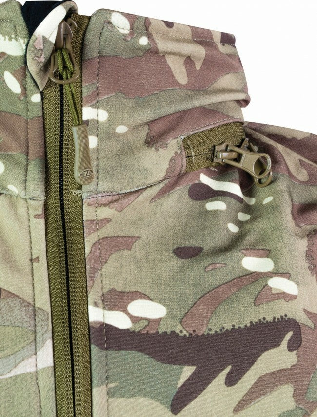 Highlander Tactical Hooded Softshell Jacket Water Resistant  Army Camo green
