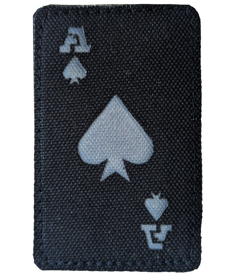 KT Laser Cut Ace of Spades Patch Military Subdued Tactical Hook & Loop Black