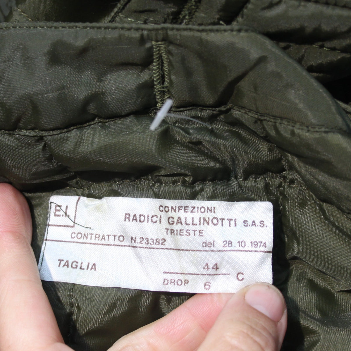 Genuine Surplus Italian Army Quilted Jacket Parka Liner Thermal Winter (3704)