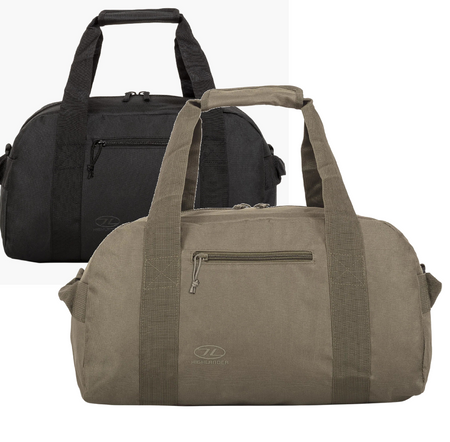 Highlander Cargo Holdall Duffle Bag 30 Litre Small Strong Durable Black Green