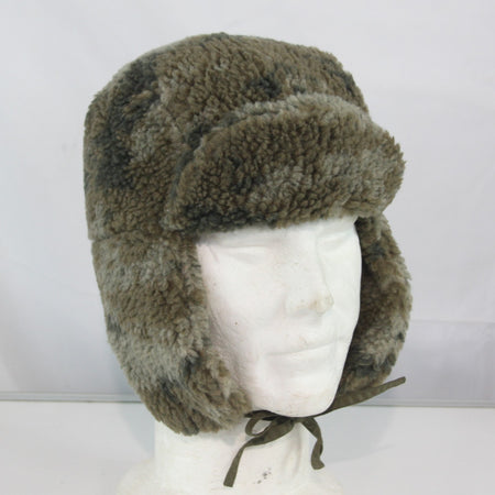 Fleece Mock Sheepskin Winter Trapper Hat Thermal Large Camo (HAT121)