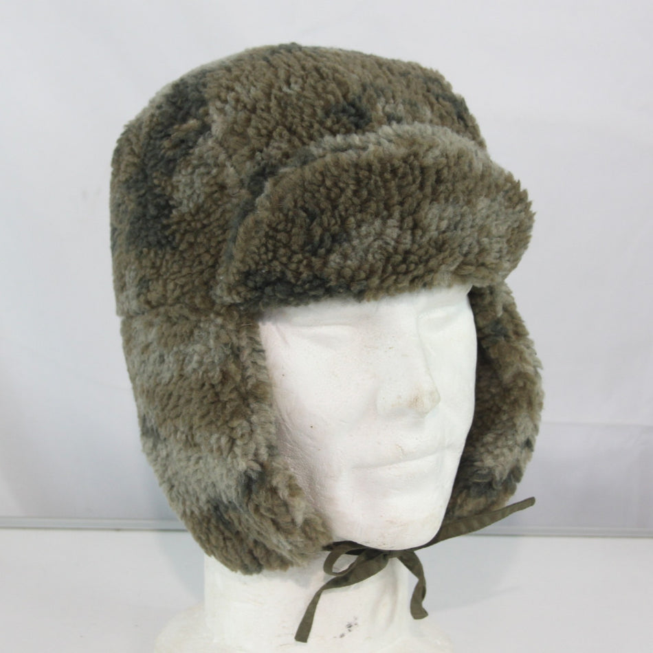 Fleece Mock Sheepskin Winter Trapper Hat Thermal Large Camo (HAT121)
