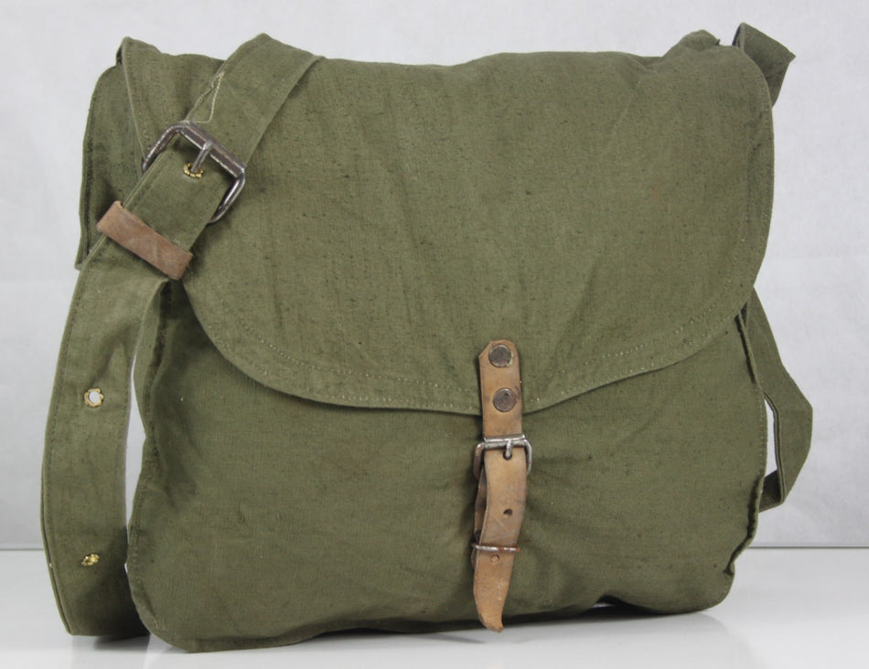 Genuine Surplus Bulgarian Army Vintage Side Bag Canvas Cotton Khaki (1151)