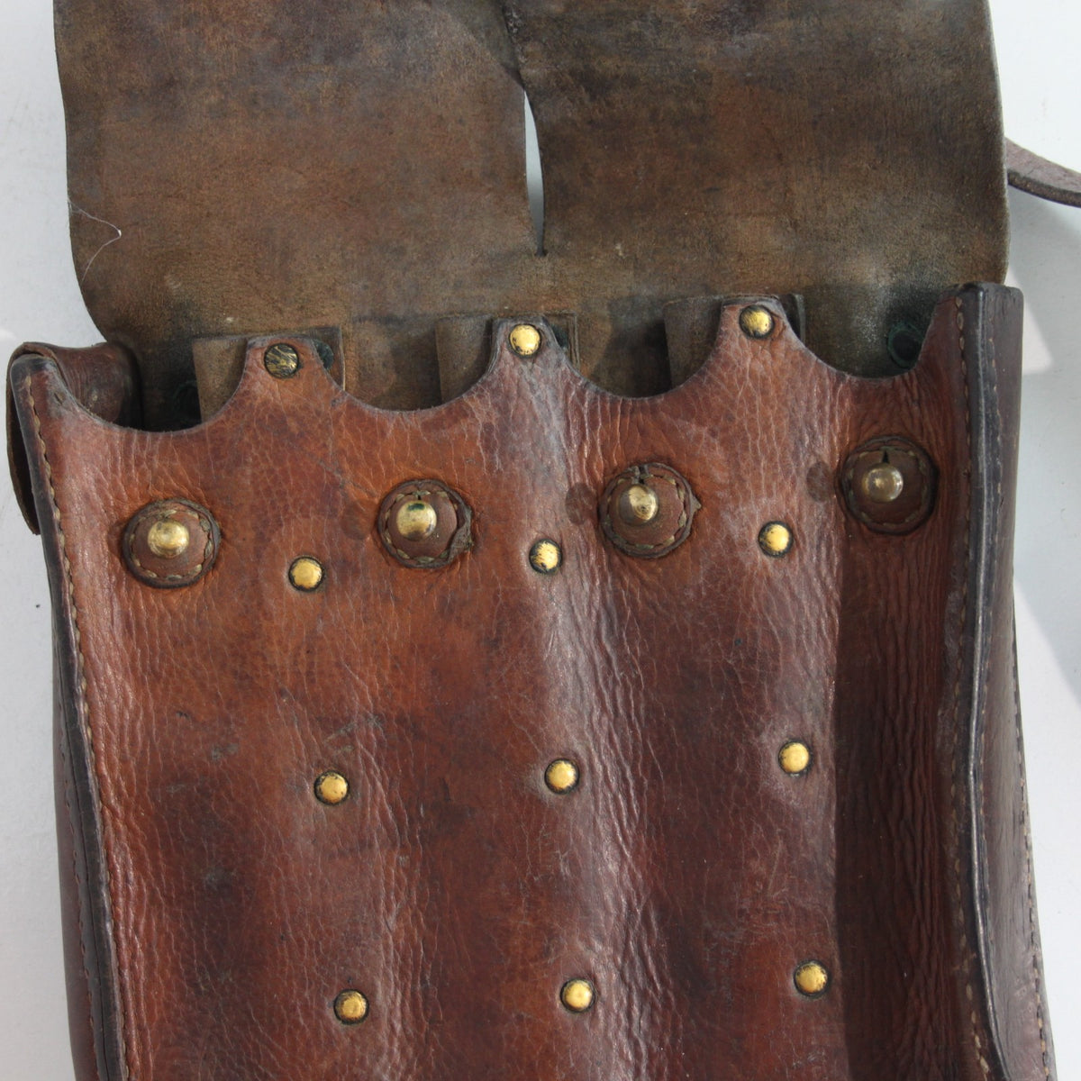 Genuine Surplus French Army IndoChina War Leather Pouch Side Bag (3478)