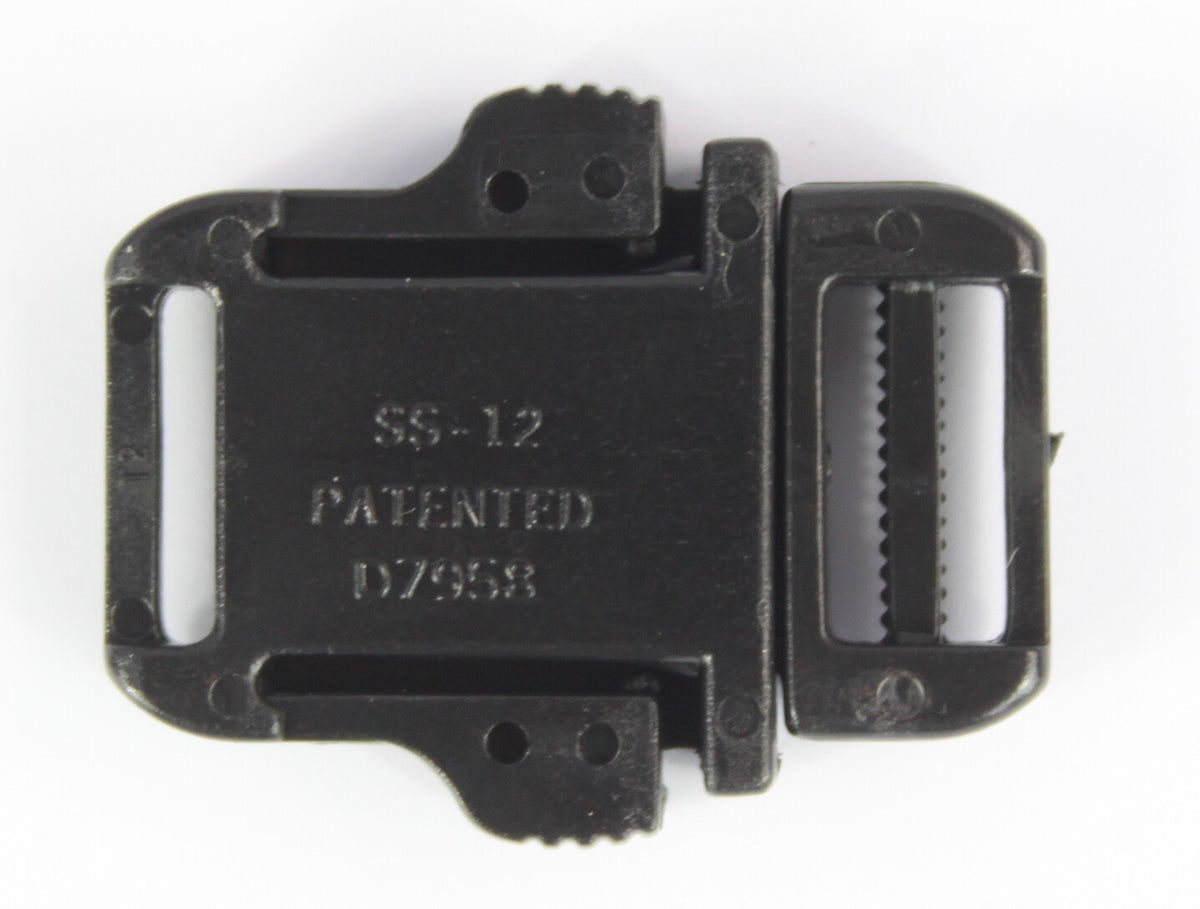 Side Release Buckles Black Plastic Clips Belts Rucksacks  Replacement All Sizes