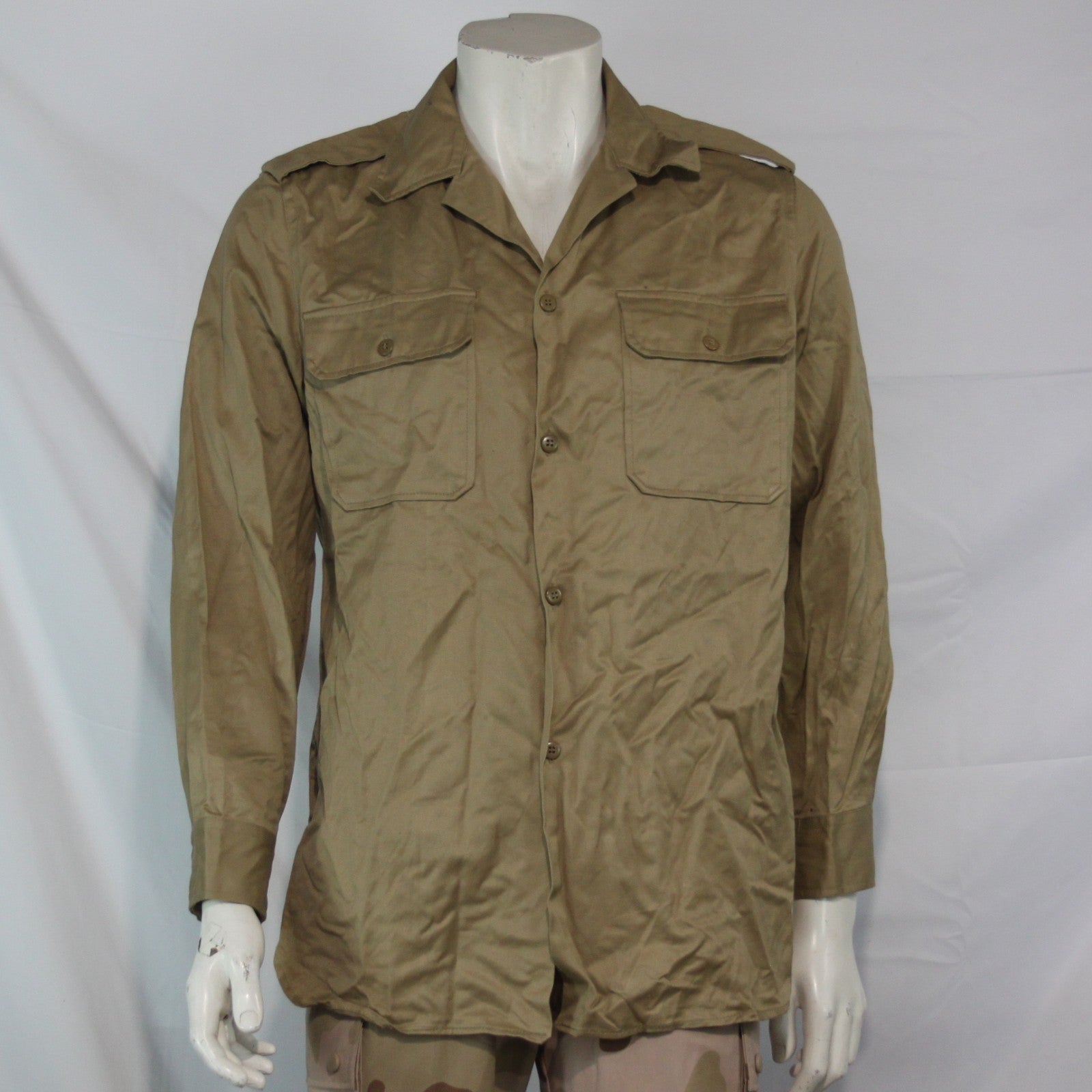 Genuine Surplus Greek Army Chino M47 Cotton Long Sleeve Shirt Beige (3415)