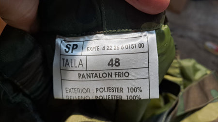Genuine Surplus Spanish Army Camo Padded Winter Over Trousers 32" Waist (3028)