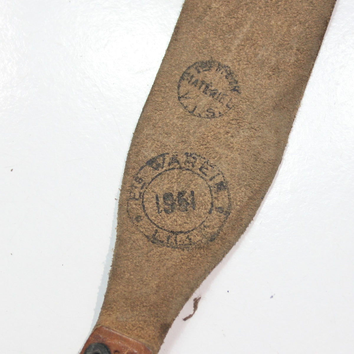 1951 Vintage French Military Leather Harness Tan Brown Army Dated  (4100)