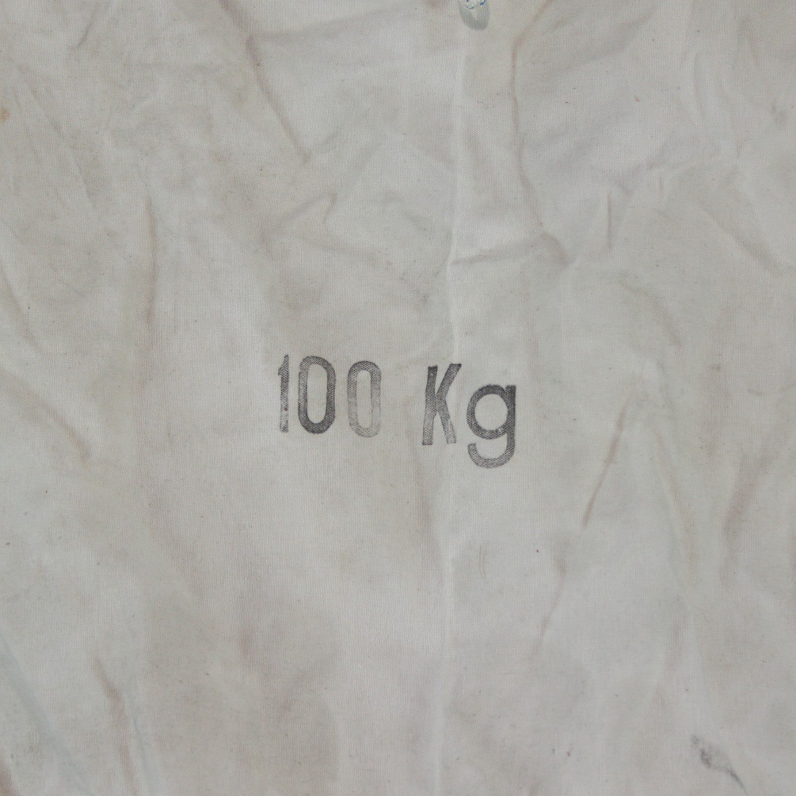Vintage French Army Canvas Ballast Bag White Genuine Surplus Printed(4391)