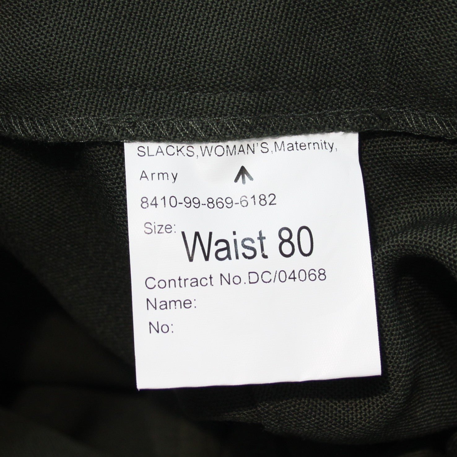 Genuine Surplus Womens Maternity Army Dress Slacks Trousers Bottle Green (3693)