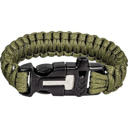 Paracord Bracelet Wristband With Flint & Steel Fire Striker / Starter Survival B