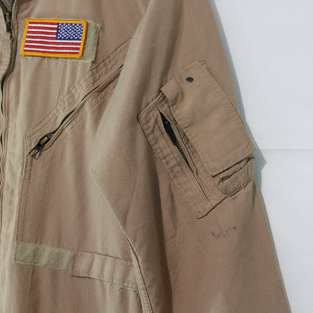 US Airforce Flight Suit Coverall Mens Sand Genuine Surplus 44" Chest Short 3523)