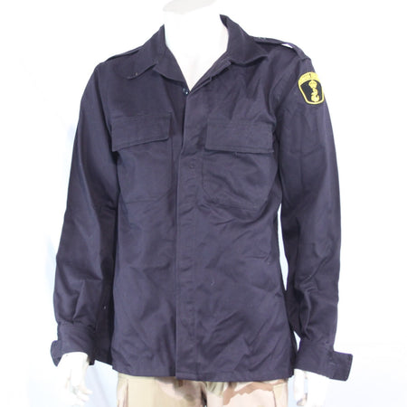 Genuine Surplus Spanish Naval Shirt Military Navy Heavyweight Badged 38-40" 3620