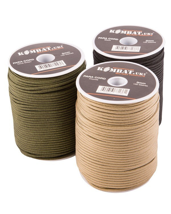 Kombat Paracord Reel String Cord Strong Camping Military Cadets Rope 3mm