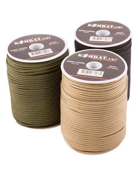 Kombat Paracord Reel String Cord Strong Camping Military Cadets Rope 3mm