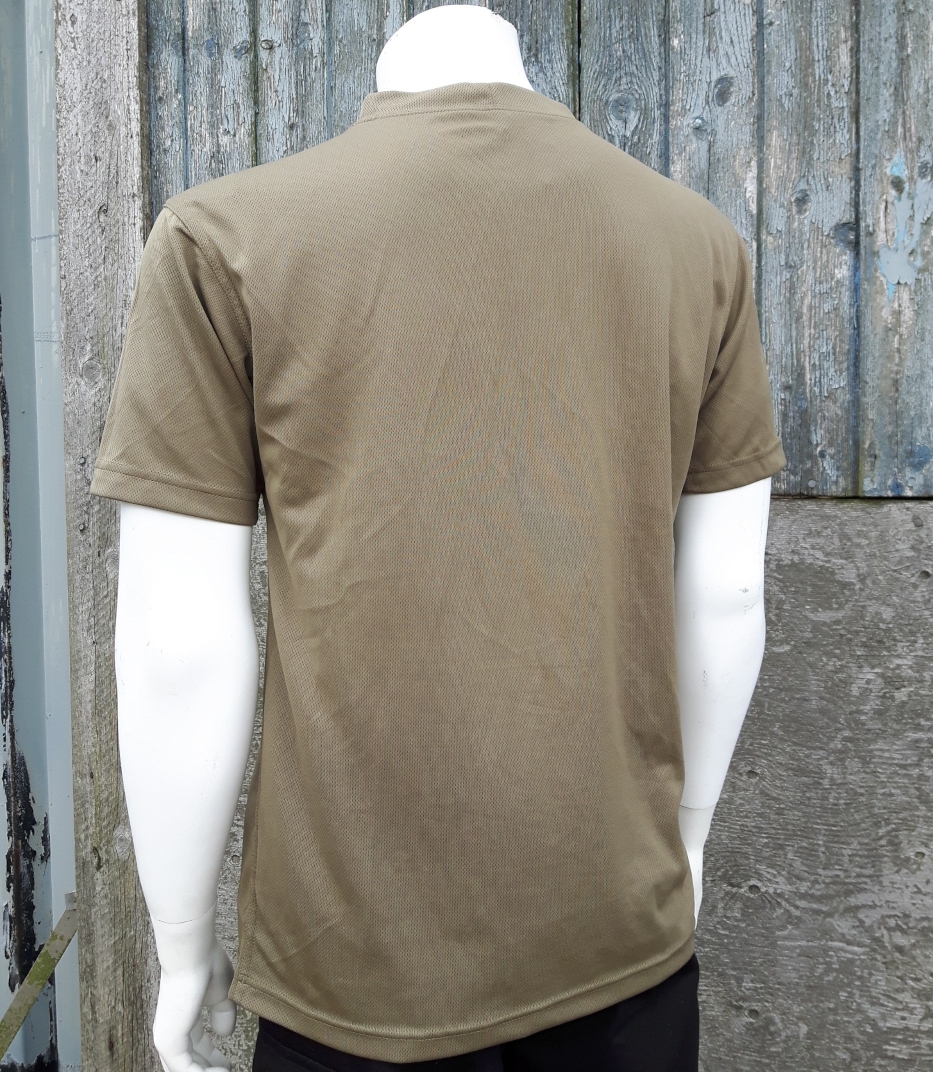 Genuine Army Surplus British Polyester Khaki T-Shirt Short Sleeve Wicking Grade2