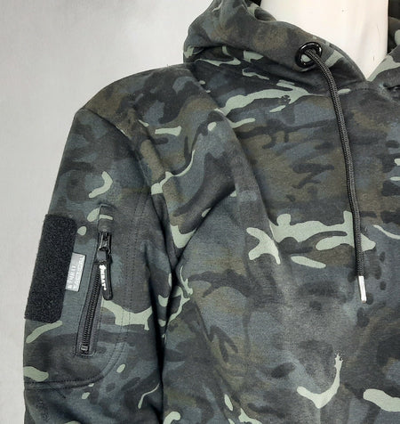 Kombat Tactical Hoodie BTP /Black  Tactical Military Pockets Cotton Rich Hooded 