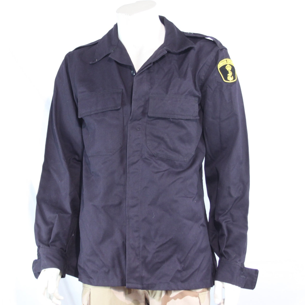 Genuine Surplus Spanish Naval Shirt Military Navy Heavyweight Badged 38-40" 3620