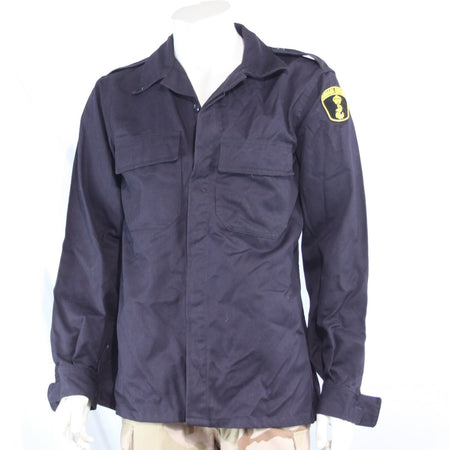 Genuine Surplus Spanish Naval Shirt Military Navy Heavyweight Badged 38-40" 3620