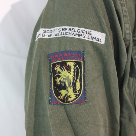 Genuine Surplus Boy Scouts of Belgium Olive Army Shirt 37" 1977 (4264B)