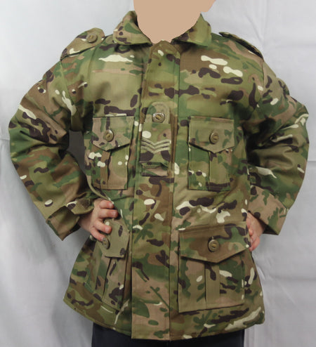 Kids/Boys Army British Padded Quilted Zipped Camo Jacket 3-12 Years MTP Style