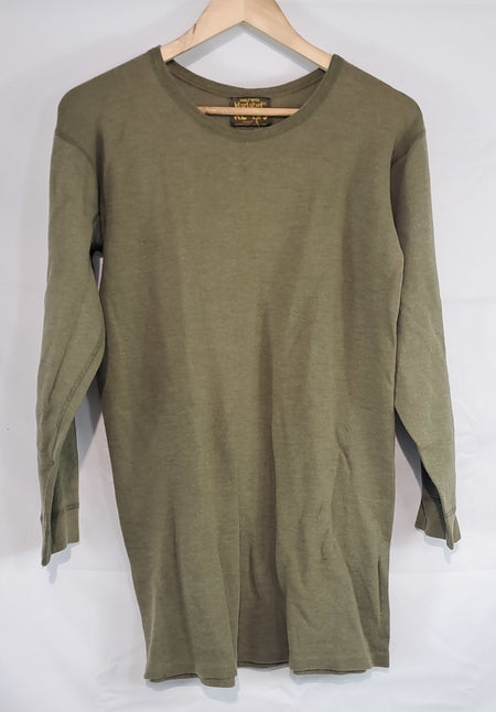 Genuine Surplus Dutch Army Vintage Long Sleeve Thermal Top Olive 50% Wool (3790)