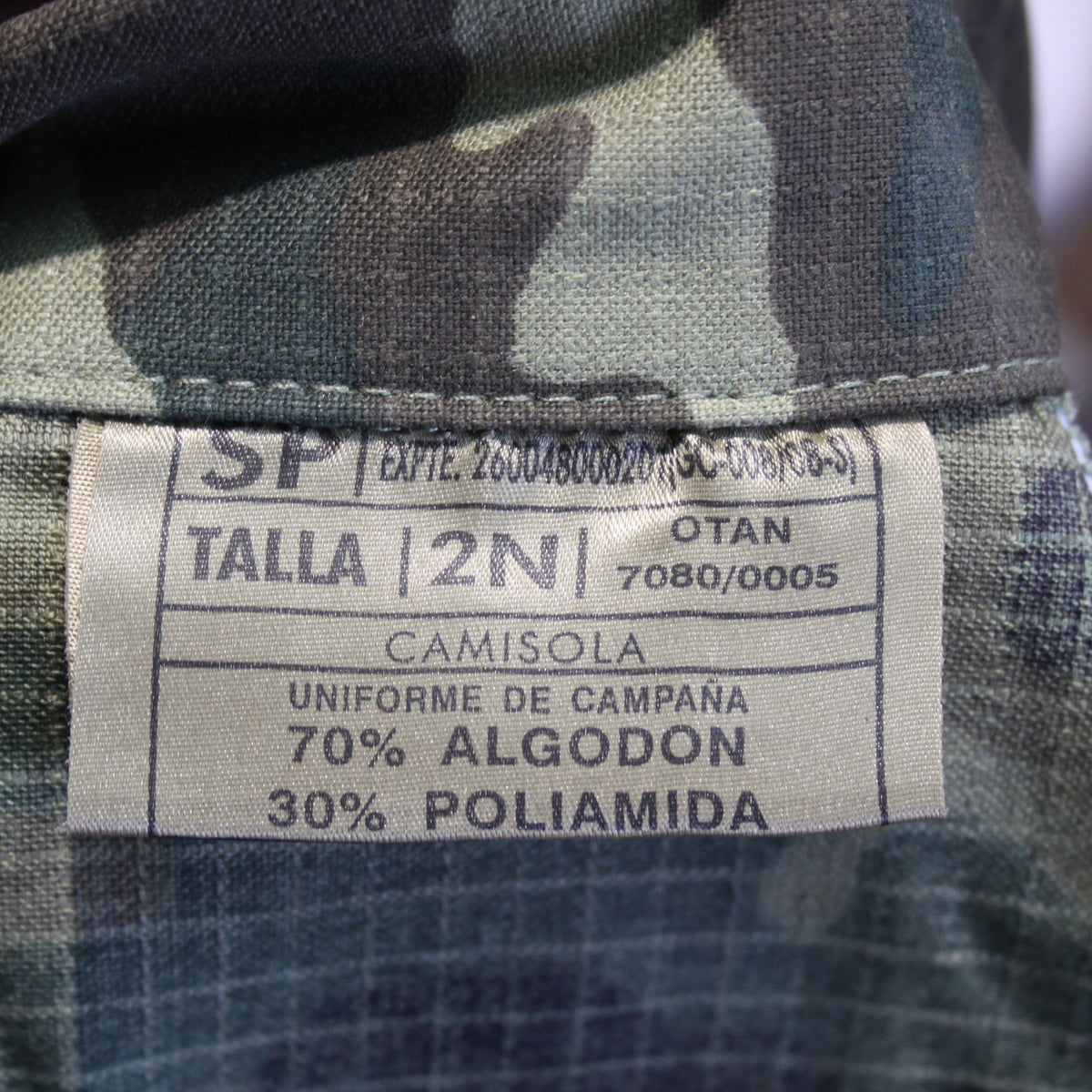 New Spanish Army Shirt Midweight Camo Genuine Surplus 42-44" Chest (4148)
